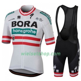 Fietskleding (Fietsshirt + Korte Koersbroek) 2018 Bora-Hansgrohe Oostenrijks kampioenschap